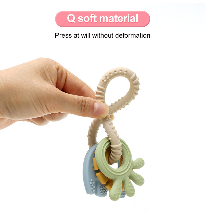 Animal Cute Silicone Baby sensory toys teeth teething ring Silicone ...