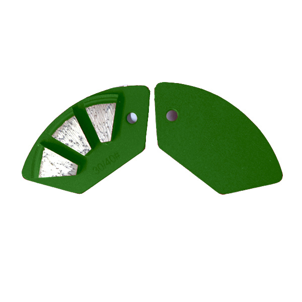 Sector shape three segment diamond floor grinding shoes