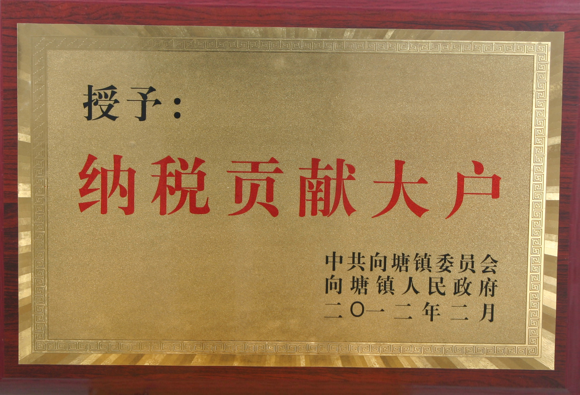 纳税奖块