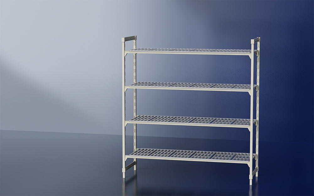 Modified plastic steel shelf