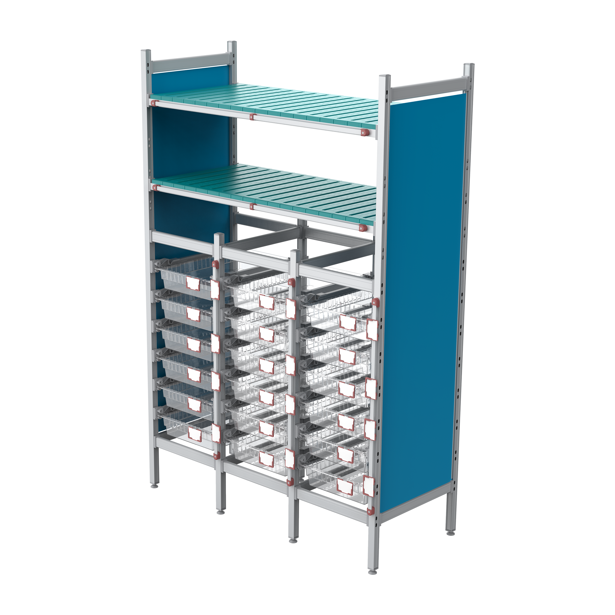 Aluminum Alloy Upper Shelf with Pull-Out Basket Shelving