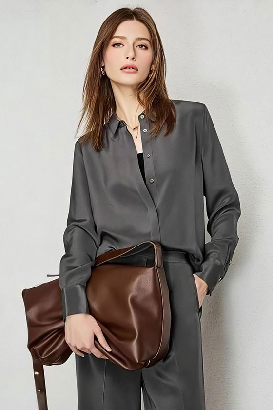 Women's Silk Long-Sleeve Blouse