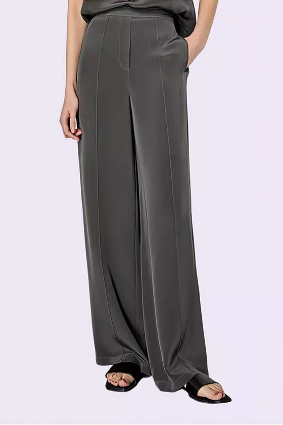 Women's Silk Wide-Leg Pants