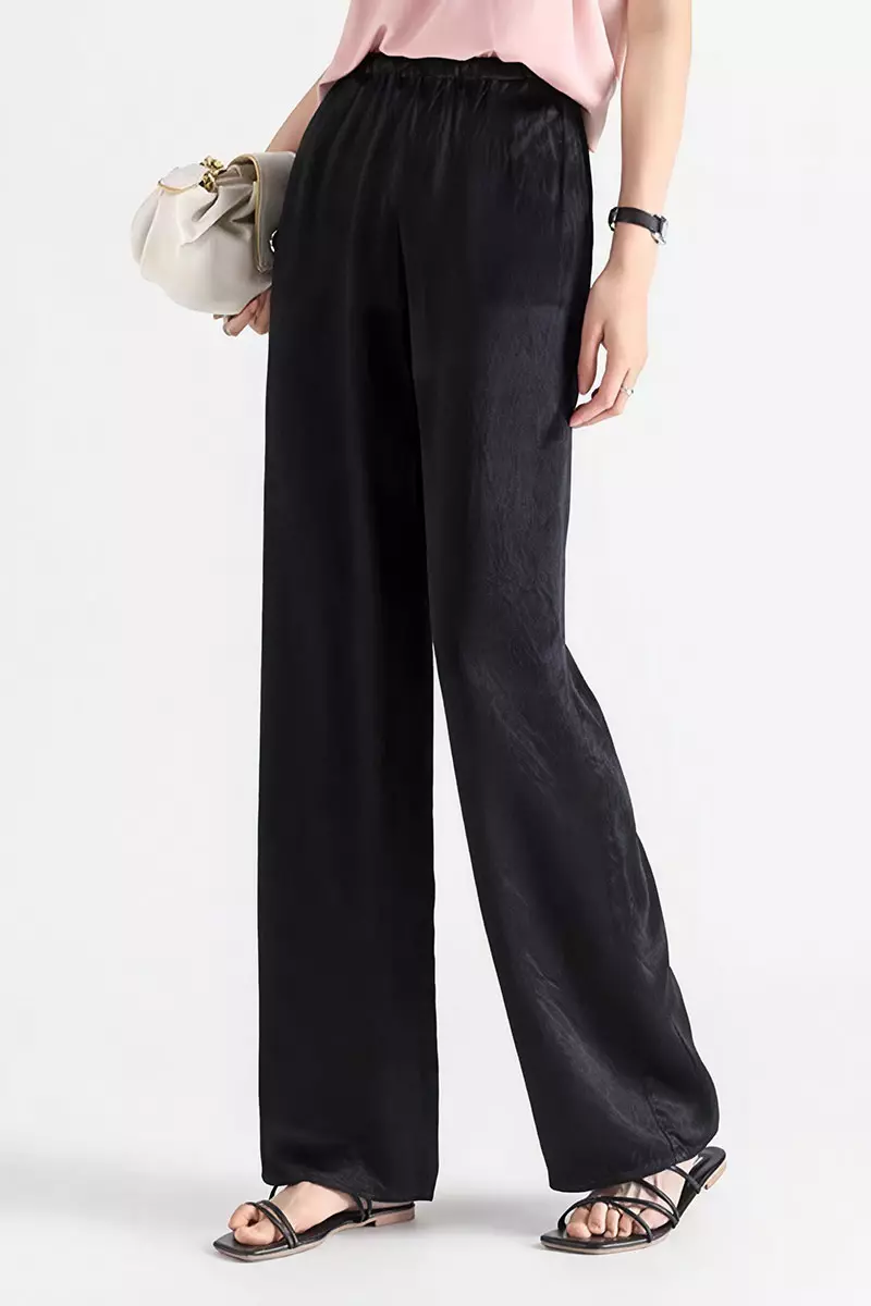 Women's Acetate Straight-Leg Casual Pants