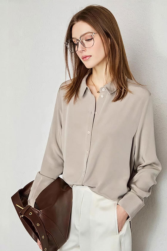 Women's Silk Long-Sleeve Blouse