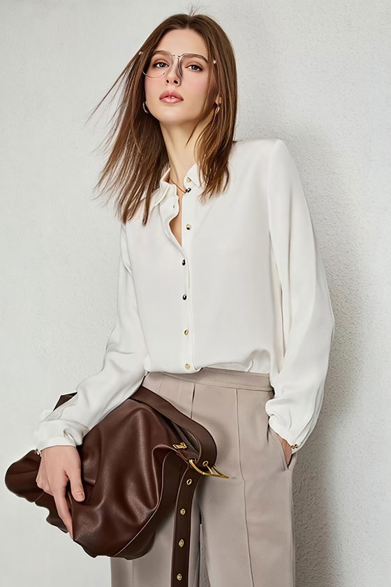 Women's Silk Long-Sleeve Blouse