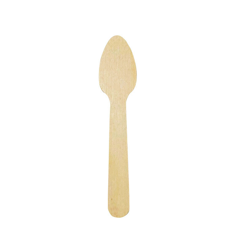 110mm Wooden Flat Spoon