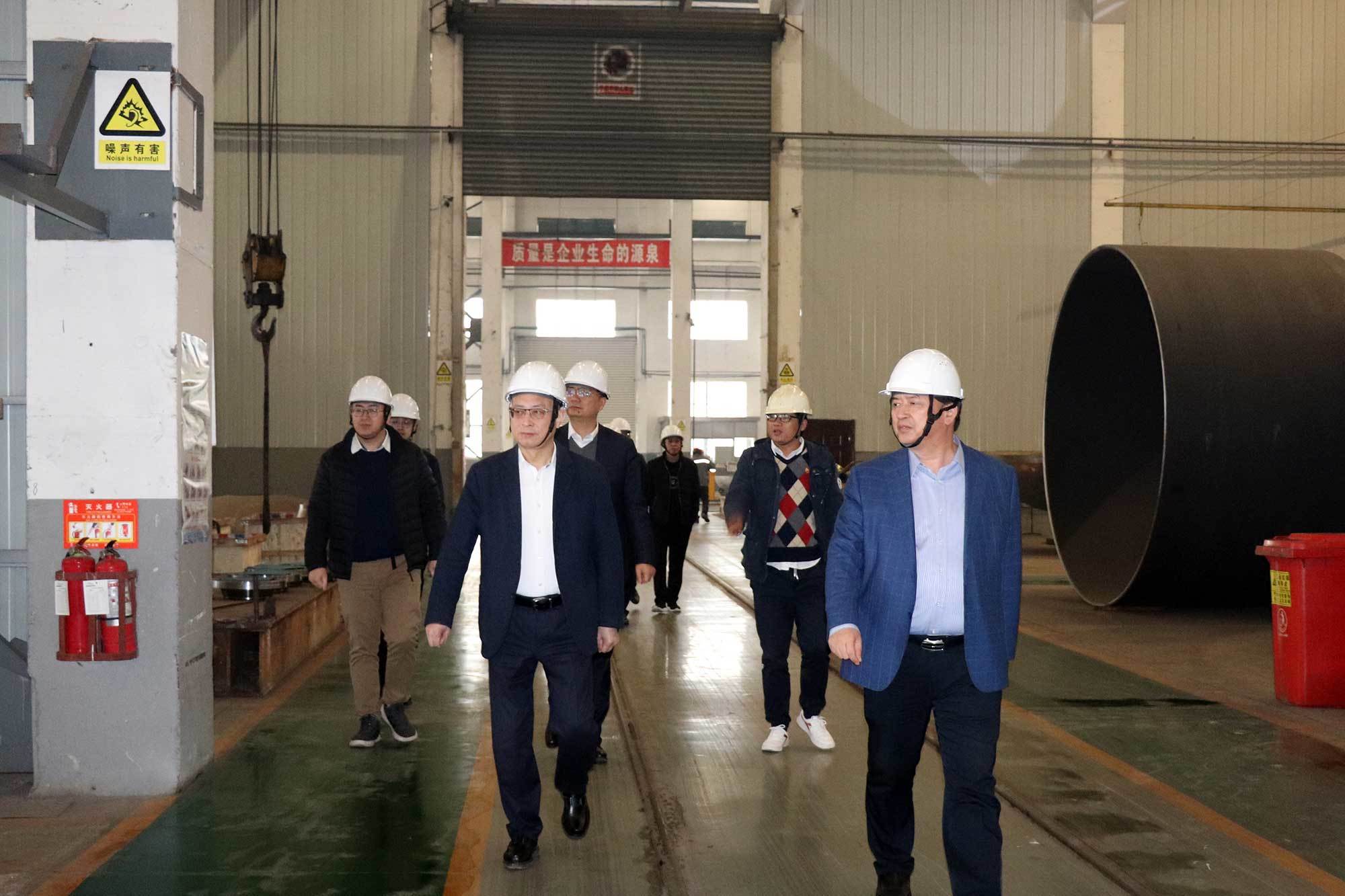 The Deputy Director and Deputy Secretary of the Party Group of the Standing Committee of the Nantong Municipal People's Congress visited the Three Pollution Expansion Project, Huayuan Environment, and Puge Machinery for research