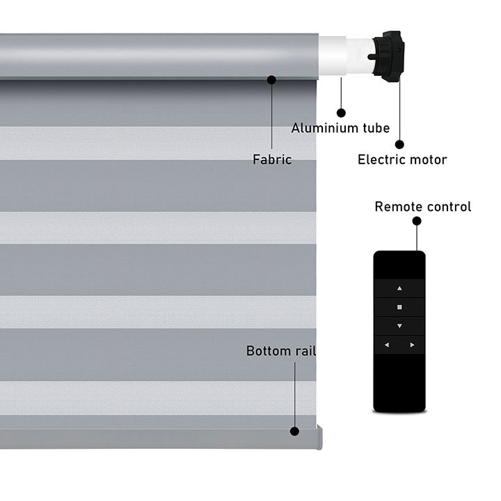Motorized zebra blinds
