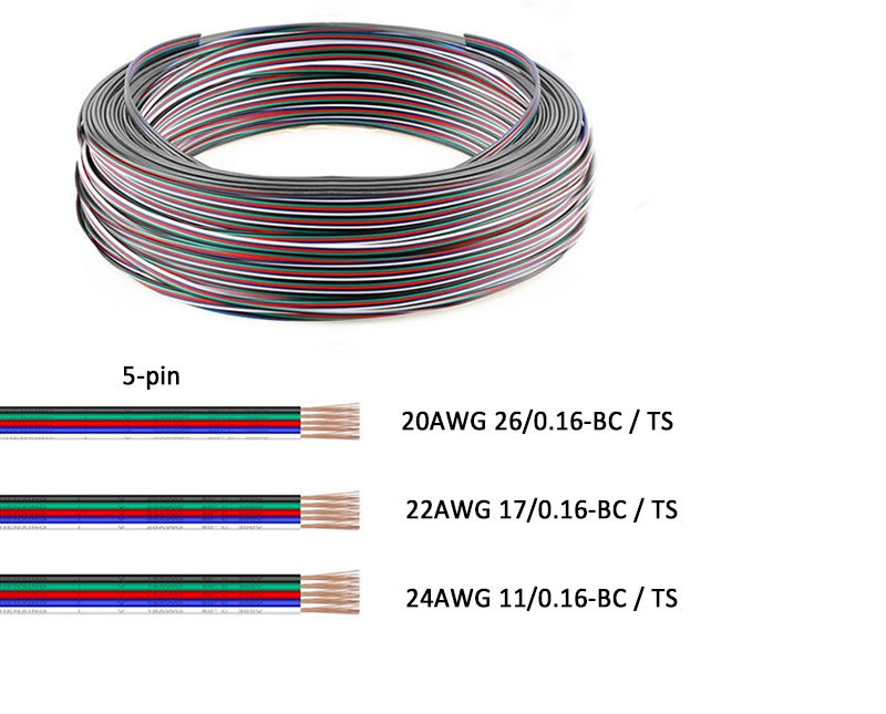 5-pin 18AWG-26AWG Electric Wires