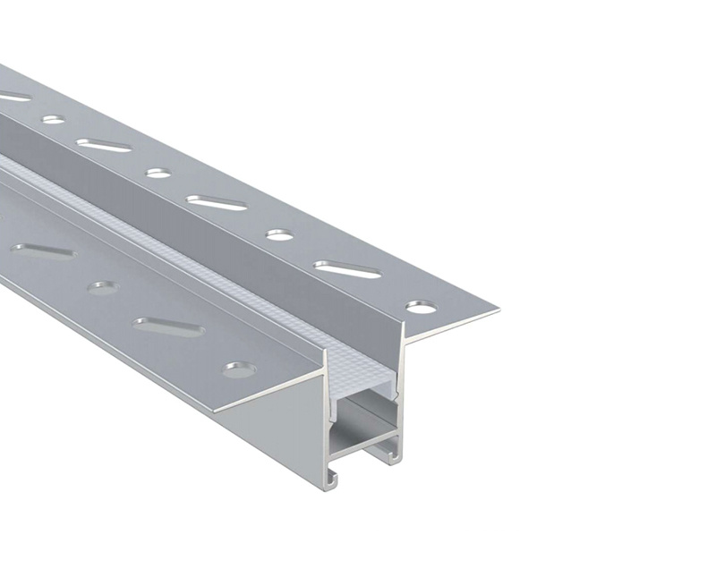 D5624 Drywall plaster-in LED aluminum profile with embossed PMMA acrylic Lamp Cover