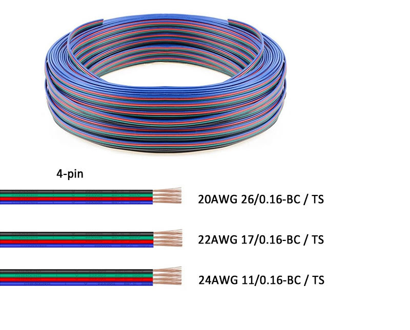 4-pin 18AWG-26AWG Electric Wires