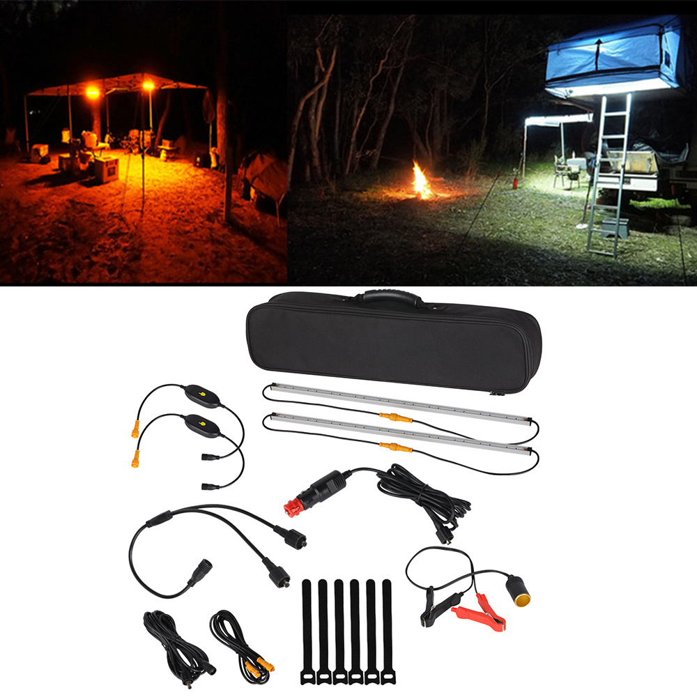50cm 12V 2 Bars Tri-colour White / Orange LED Camping Light Kit