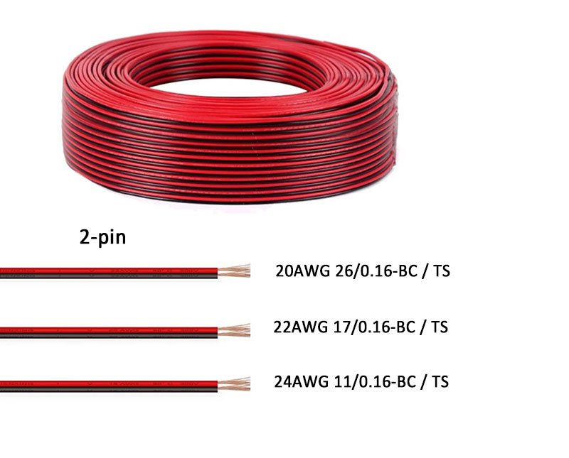 2-pin 18AWG-26AWG Electric Wires