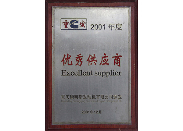 Excellent supplier of the year in 2001