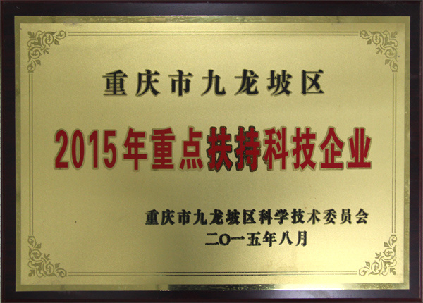 2015年荣获重点扶持科技企业