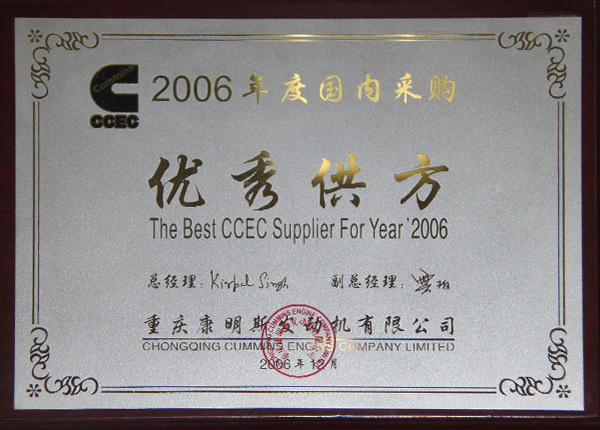 2006年度荣获优秀供方