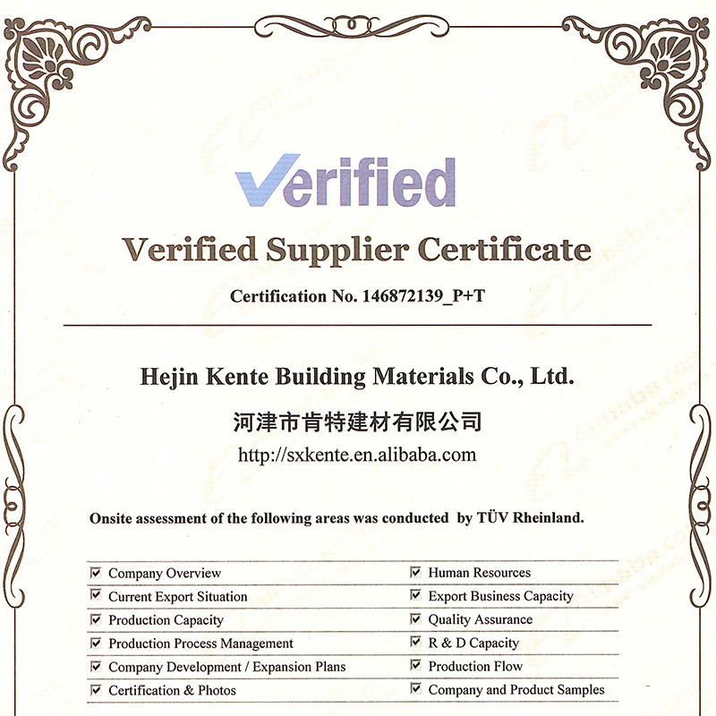 Hejin Kente Building Materials Co., Ltd has been one verified manufacture of mineral fiber ceiling system