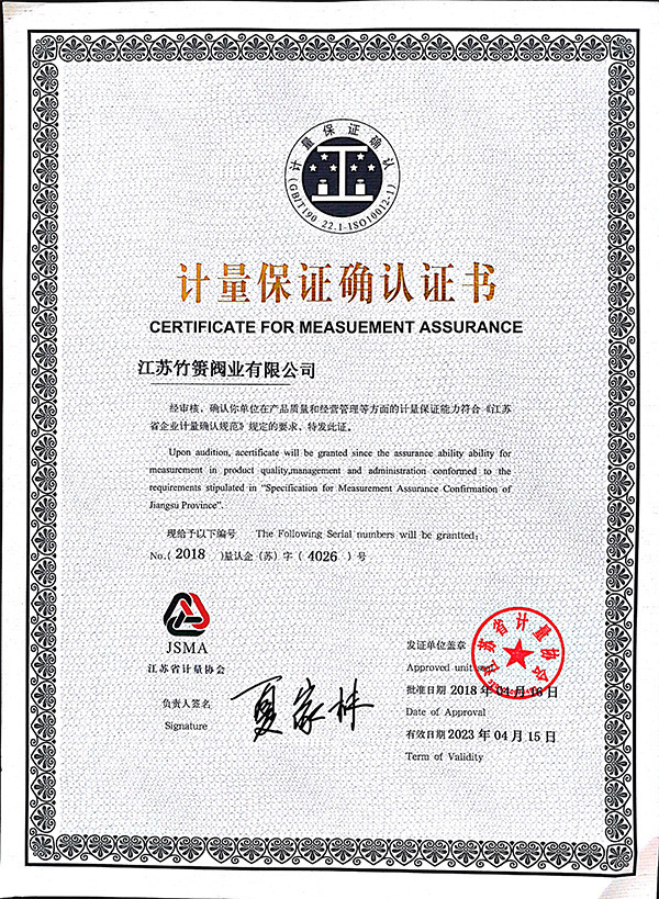 Measurement guarantee confirmation