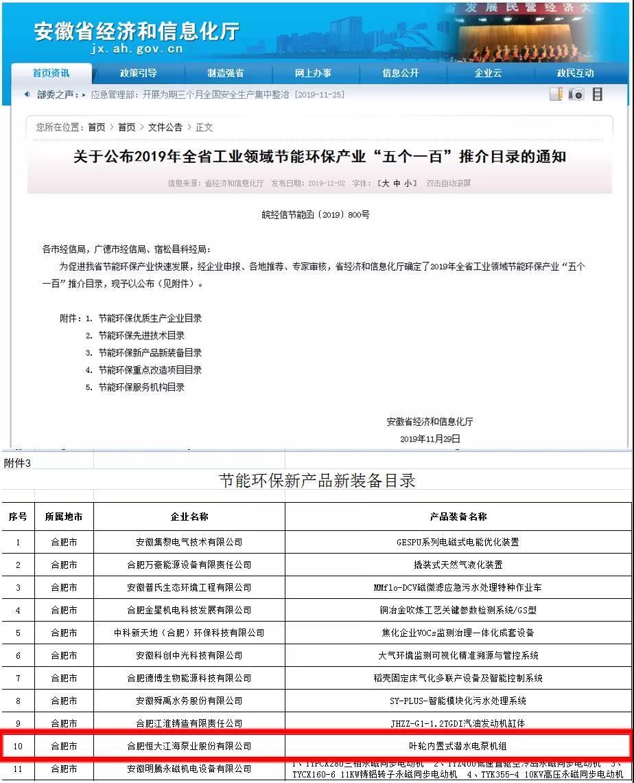 我司產(chǎn)品入選安徽省工業(yè)領(lǐng)域節(jié)能環(huán)保產(chǎn)業(yè) “五個(gè)一百”推介目錄