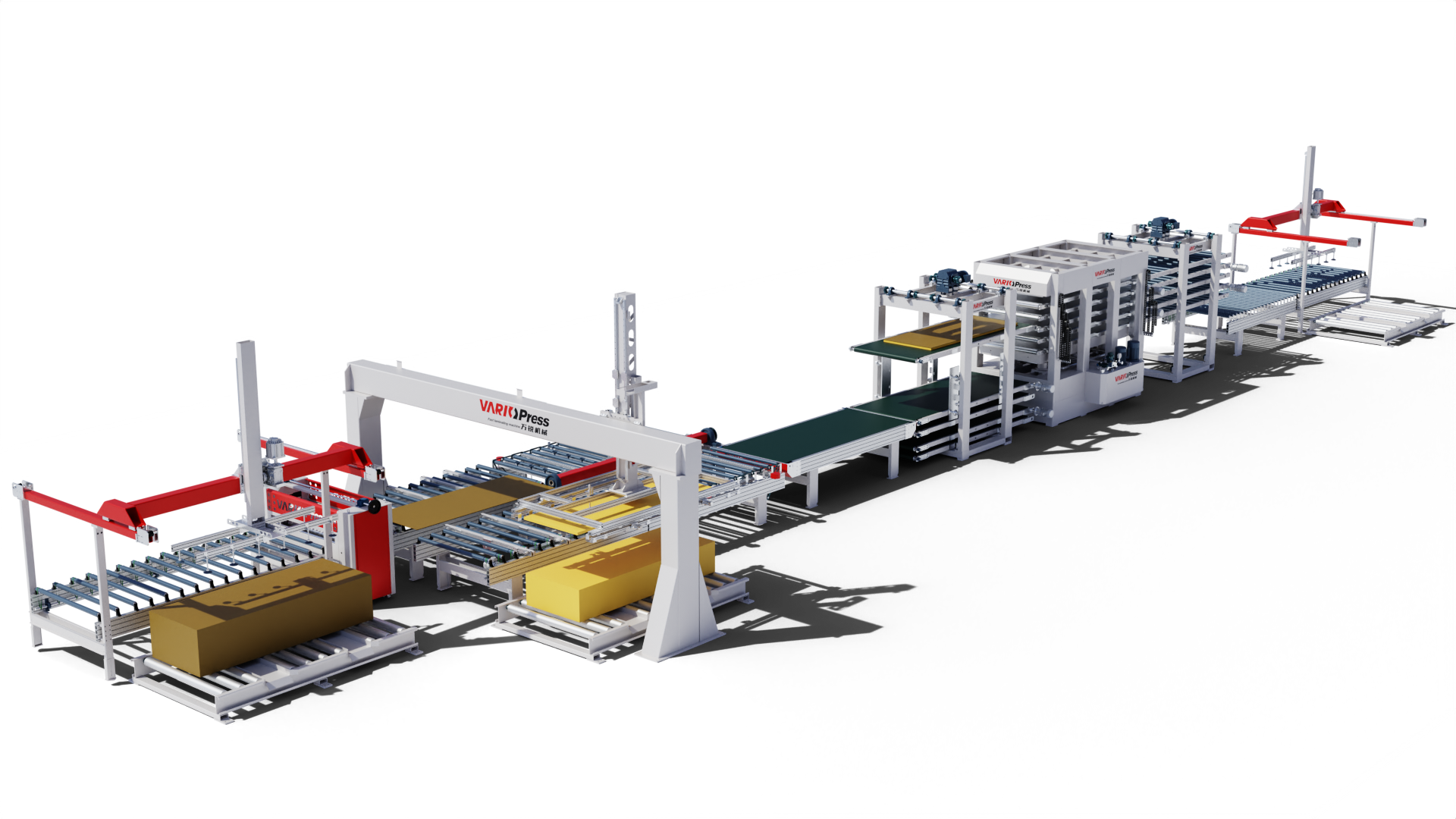Five-layer automatic floor composite production line