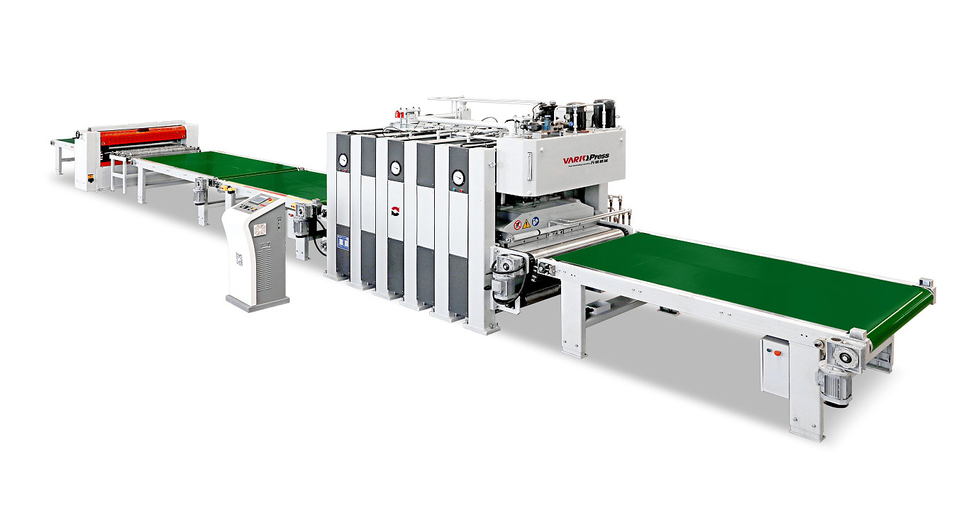Wooden door short cycle fast laminating production line