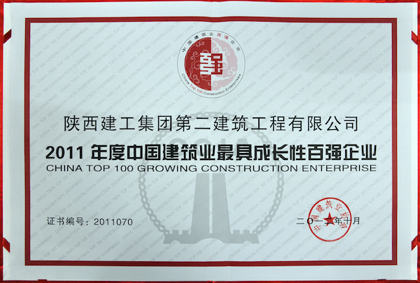 2011年度中国建筑业最具成长性百强企业