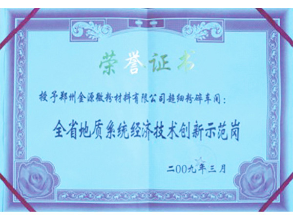 全省地质系统经济技术创新示范岗