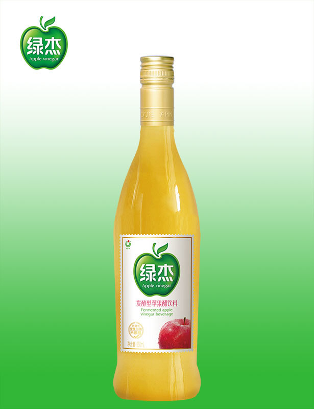 Apple vinegar drink large bottle 650ml fermented green sucrose-free apple juice drink