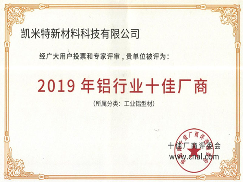 2019年铝行业十佳厂商