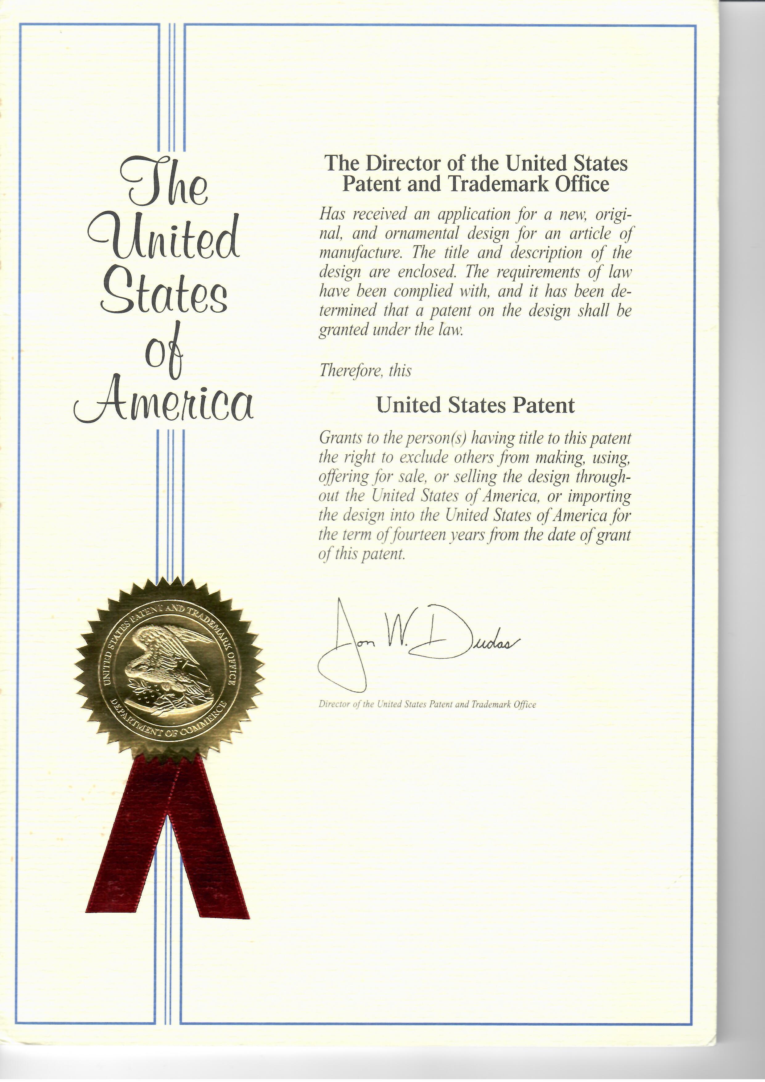 美国专利证书 拉杆款