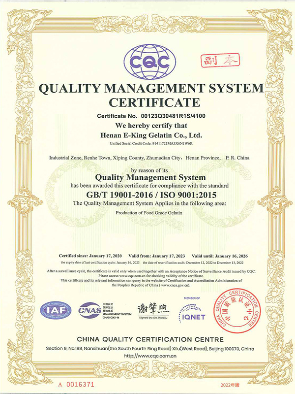Quality Management Systemcertificate Quality Management Systemcertificate
