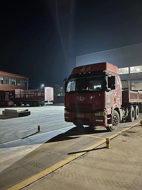 Night production and vehicles waiting for shipment