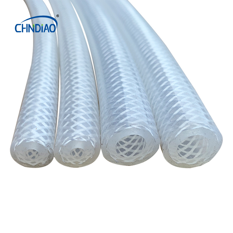 Heat Resistant Transparent Braided Elastic Platinum Cured Rubber Silicone Hose