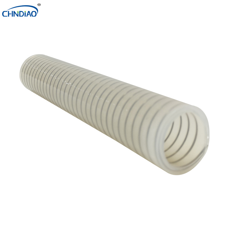 Transparent Flexible Anti-Aging Stainless Steel Reinforced Platinum Cured Silicone Hose for Milk Transport