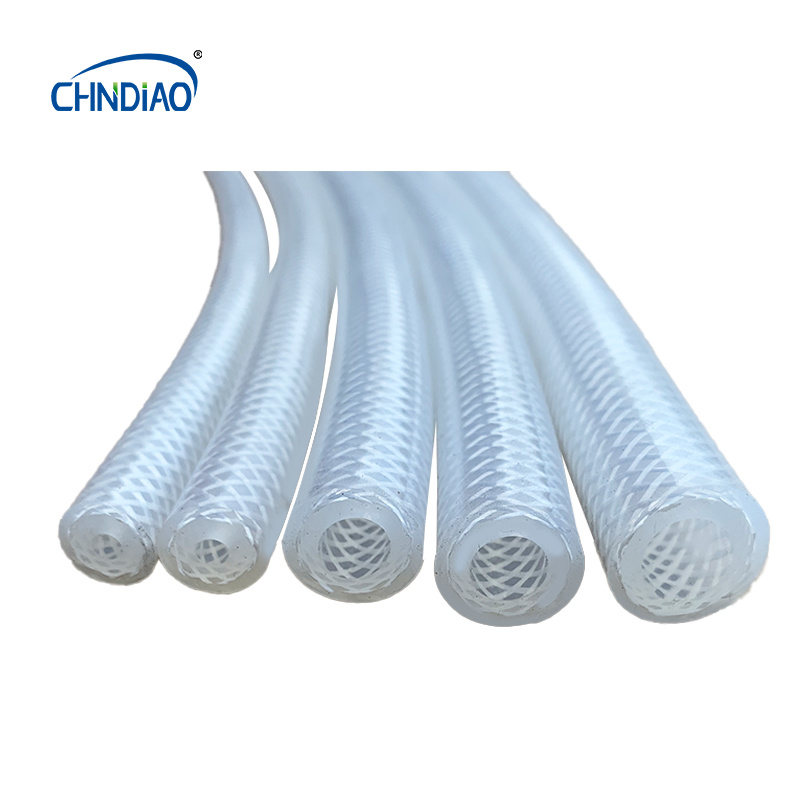 High Resistant Platinum Cured Flexible Clear Rubber Tube Elastic Water Heater Silicone Braid Hose