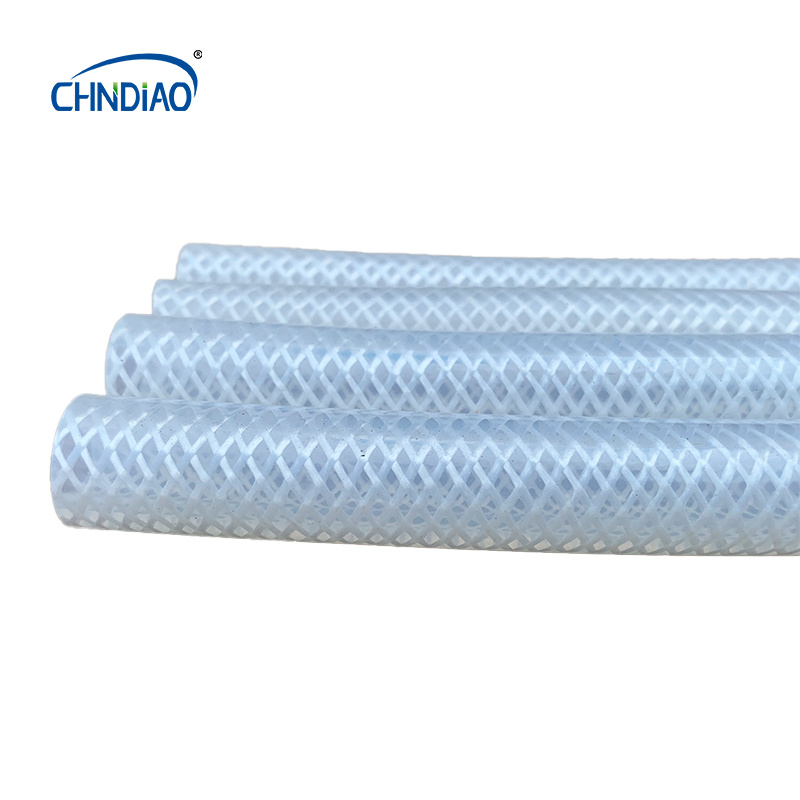 Heat Resistant Platinum Cured Transparent Braid Silicone Rubber Tube Hose for Milk Transport