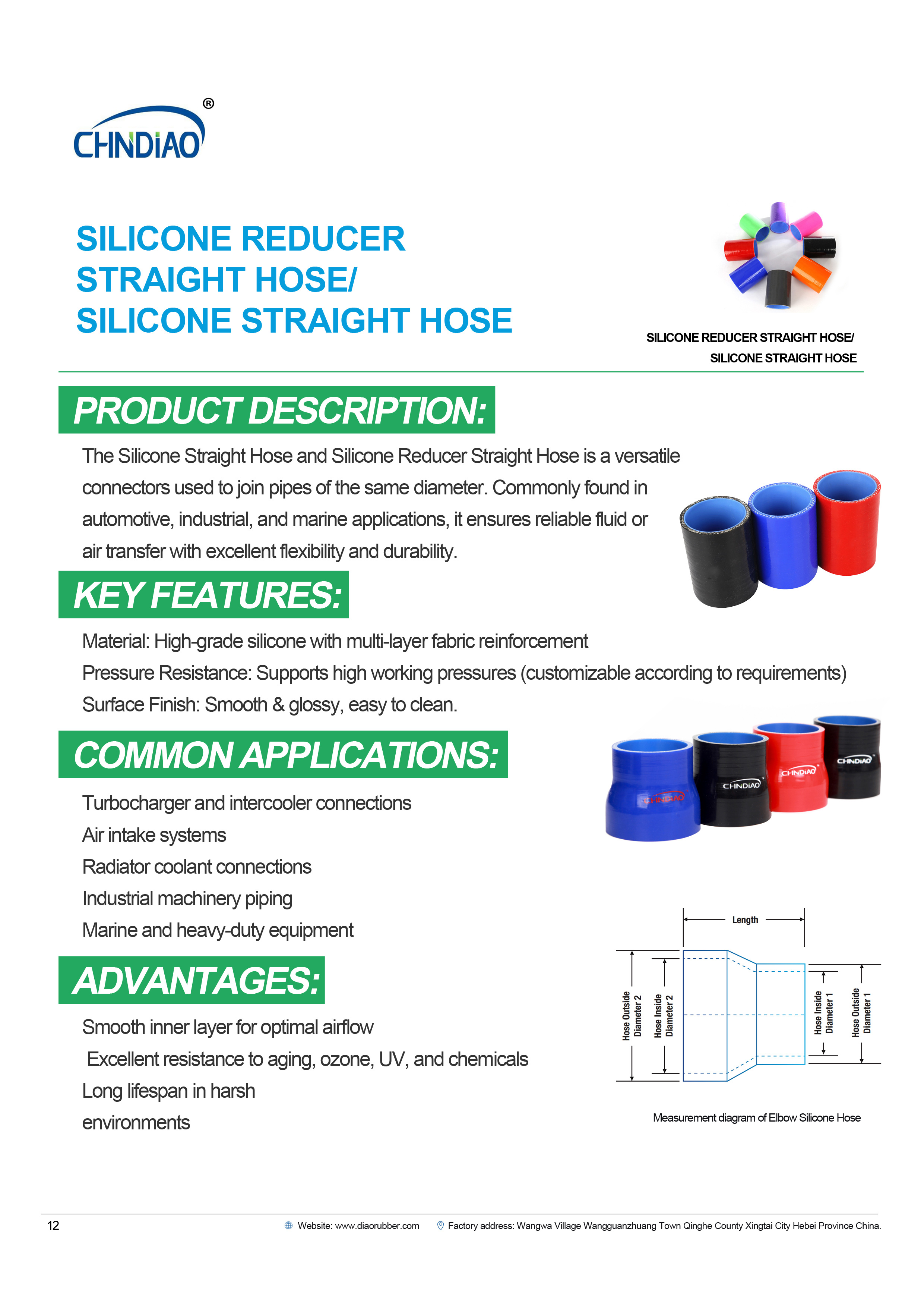 Silicone Reducer Straight Hose/Silicone Straight Hose Silicone Reducer Straight Hose/Silicone Straight Hose