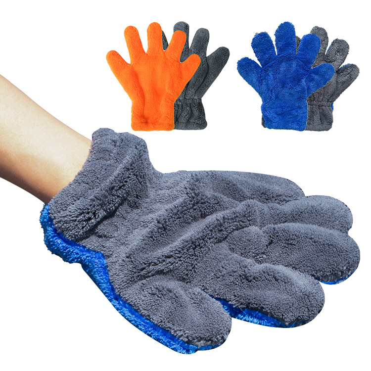 Coral Velvet Car Cleaning Gloves