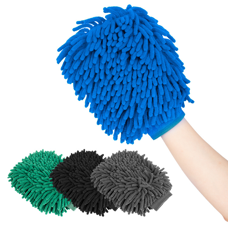 Chenille car cleaning gloves