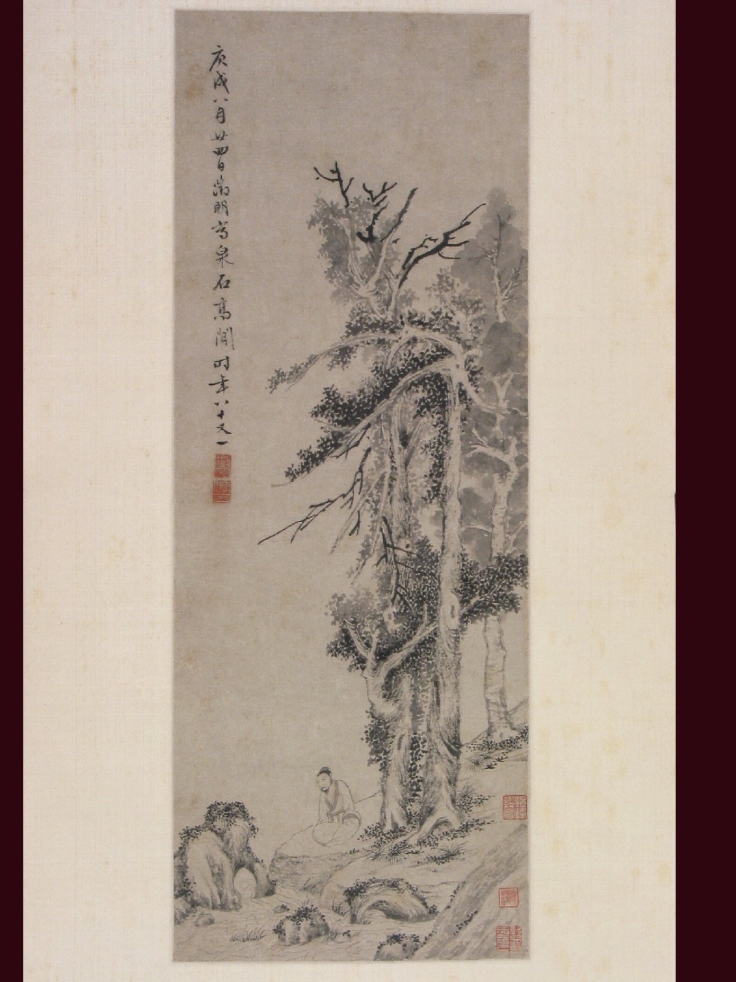 文徵明泉石高閑圖軸