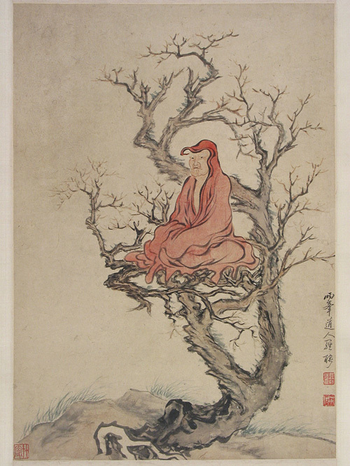 清羅聘設(shè)色真人圖軸