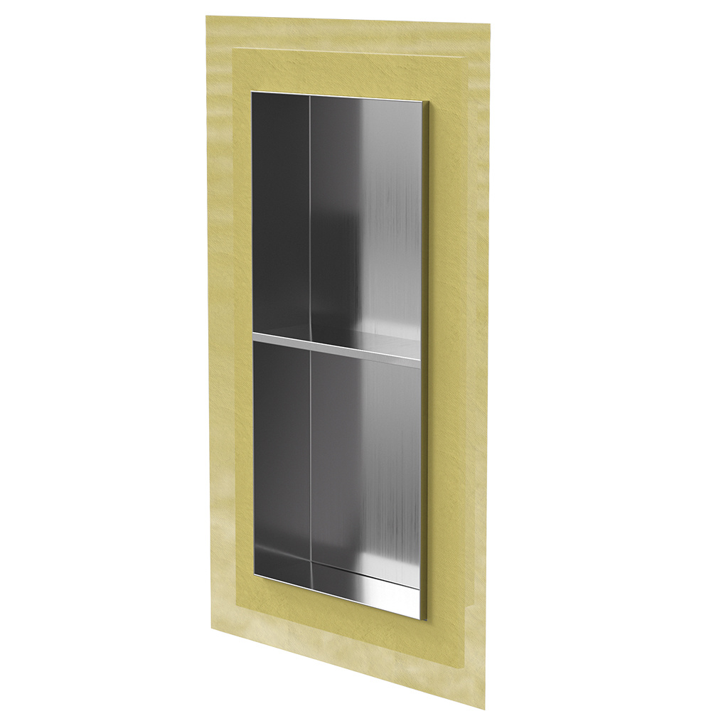 16" x 28"  SS Brushed Rectangular Stainless Steel Shower Niche
