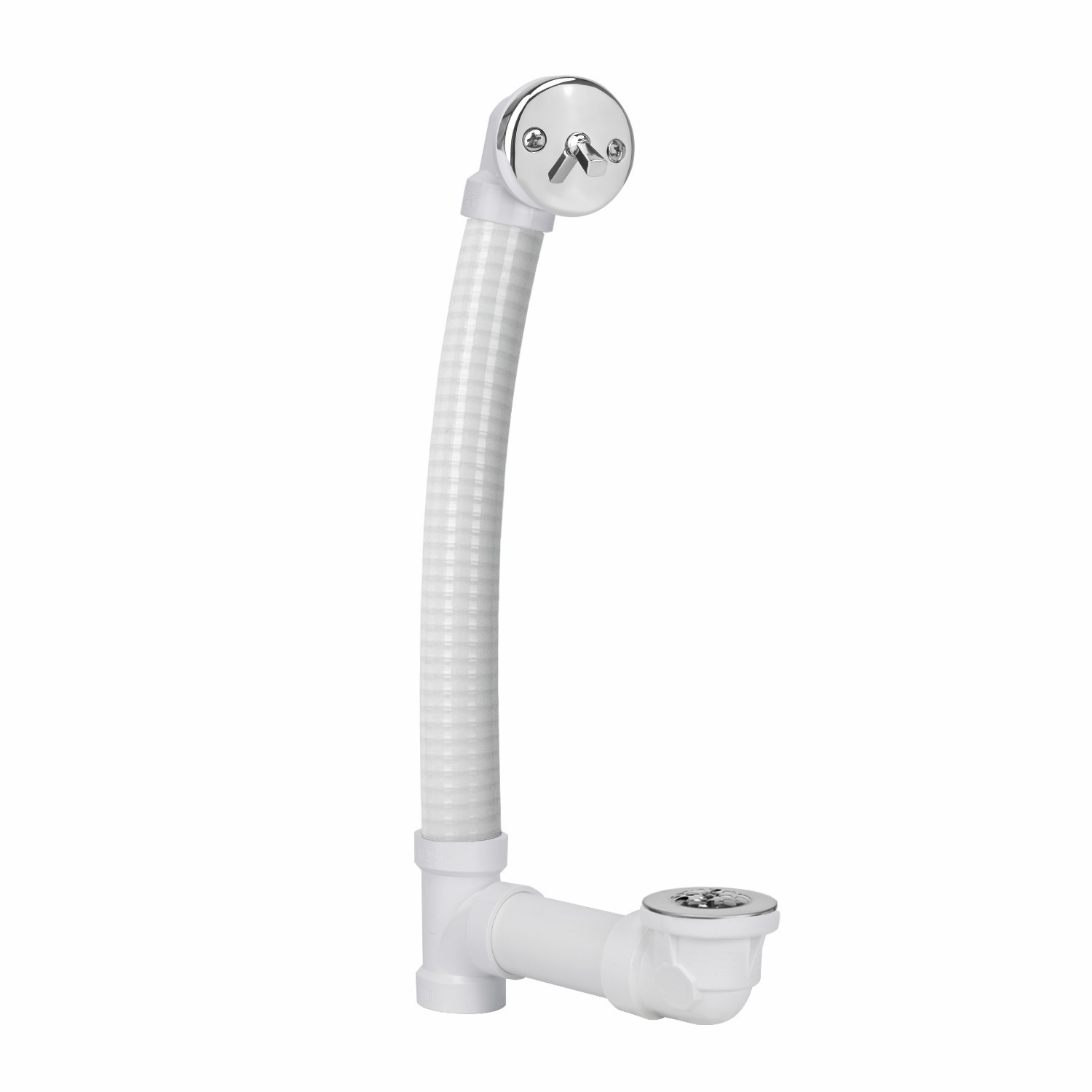 SCH.40 Bathtub Drain Trip Lever Overflow Faceplate PVC Soft Tube Waste Overflow Kit