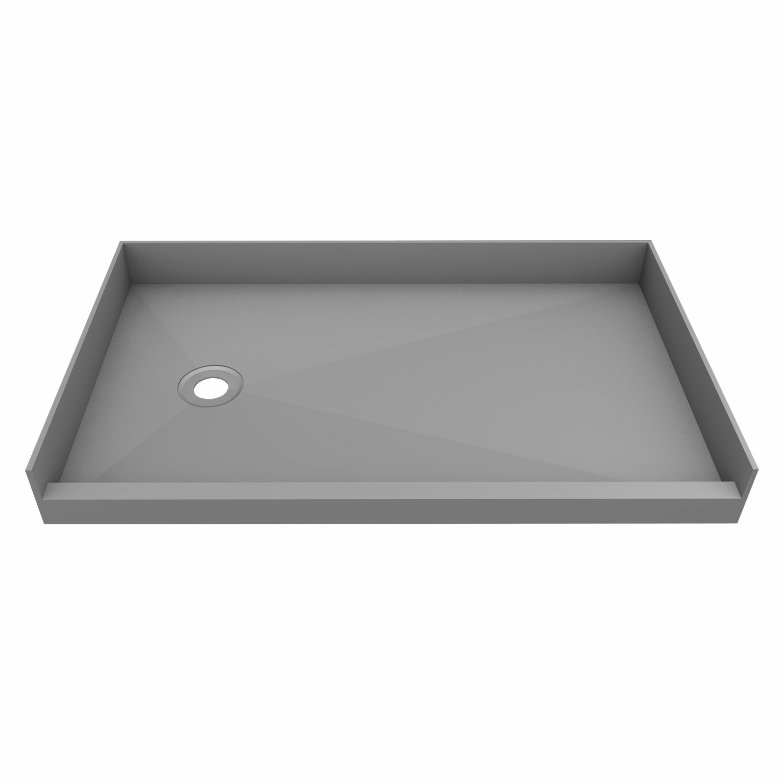 60 in X 36 in Single Curb Shower Pan with Left Drain