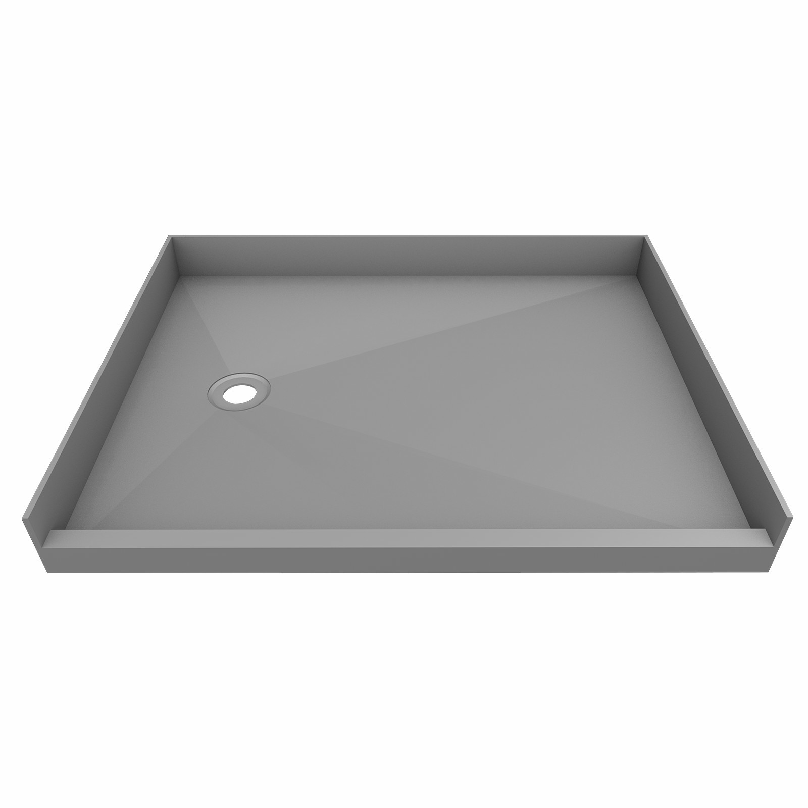 60 in X 42 in Single Curb Shower Pan with Left Drain