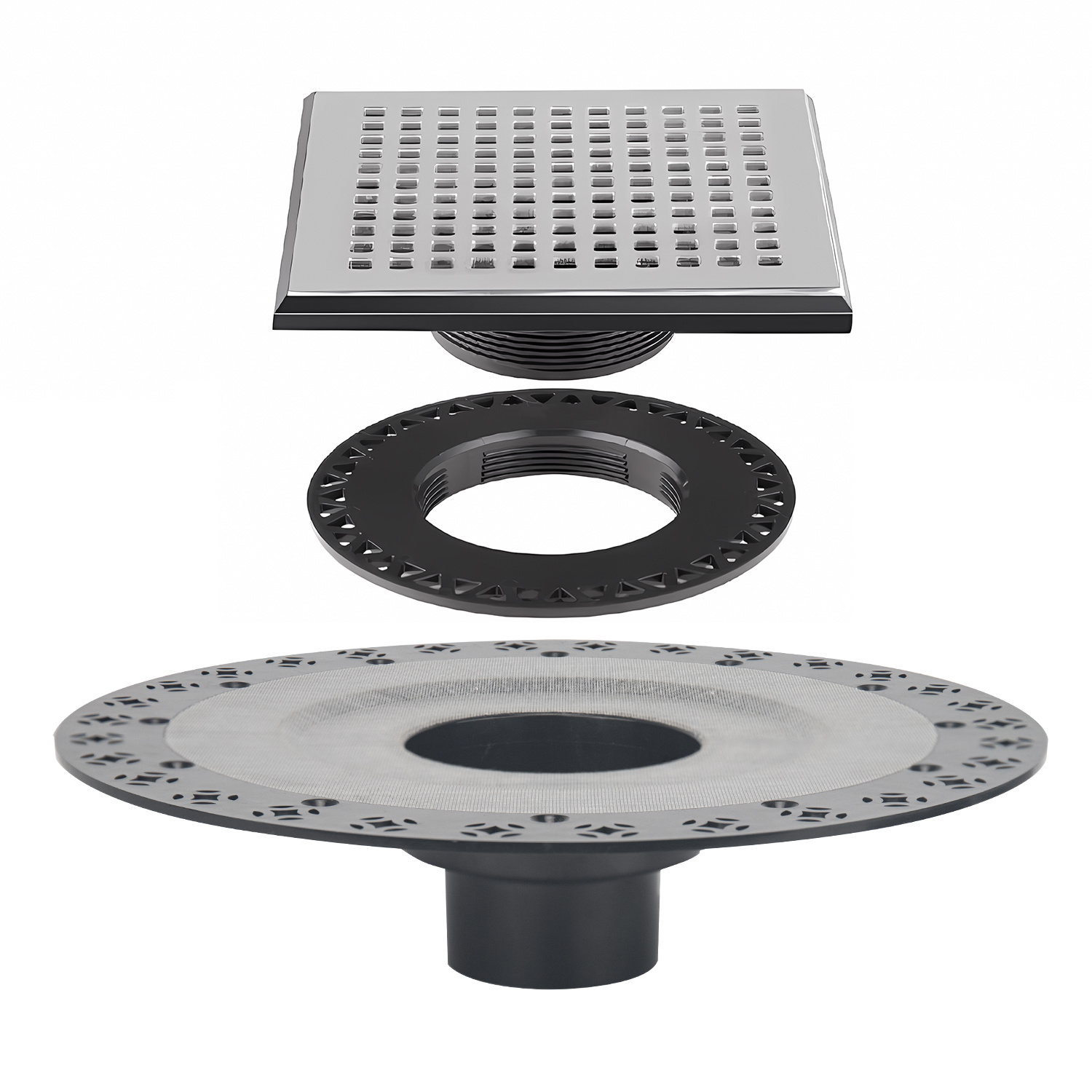 6" Mission Style Shower Drain Kit