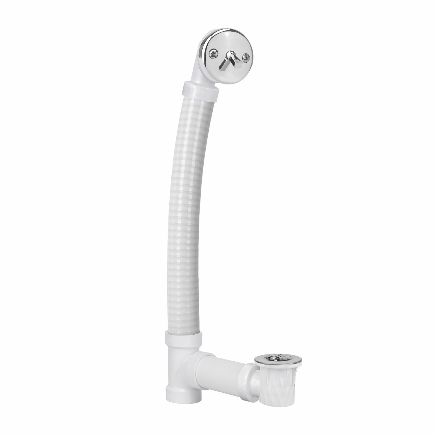 SCH.40 Bathtub Drain Trip Lever Overflow Faceplate PVC Soft Tube Waste Overflow Kit