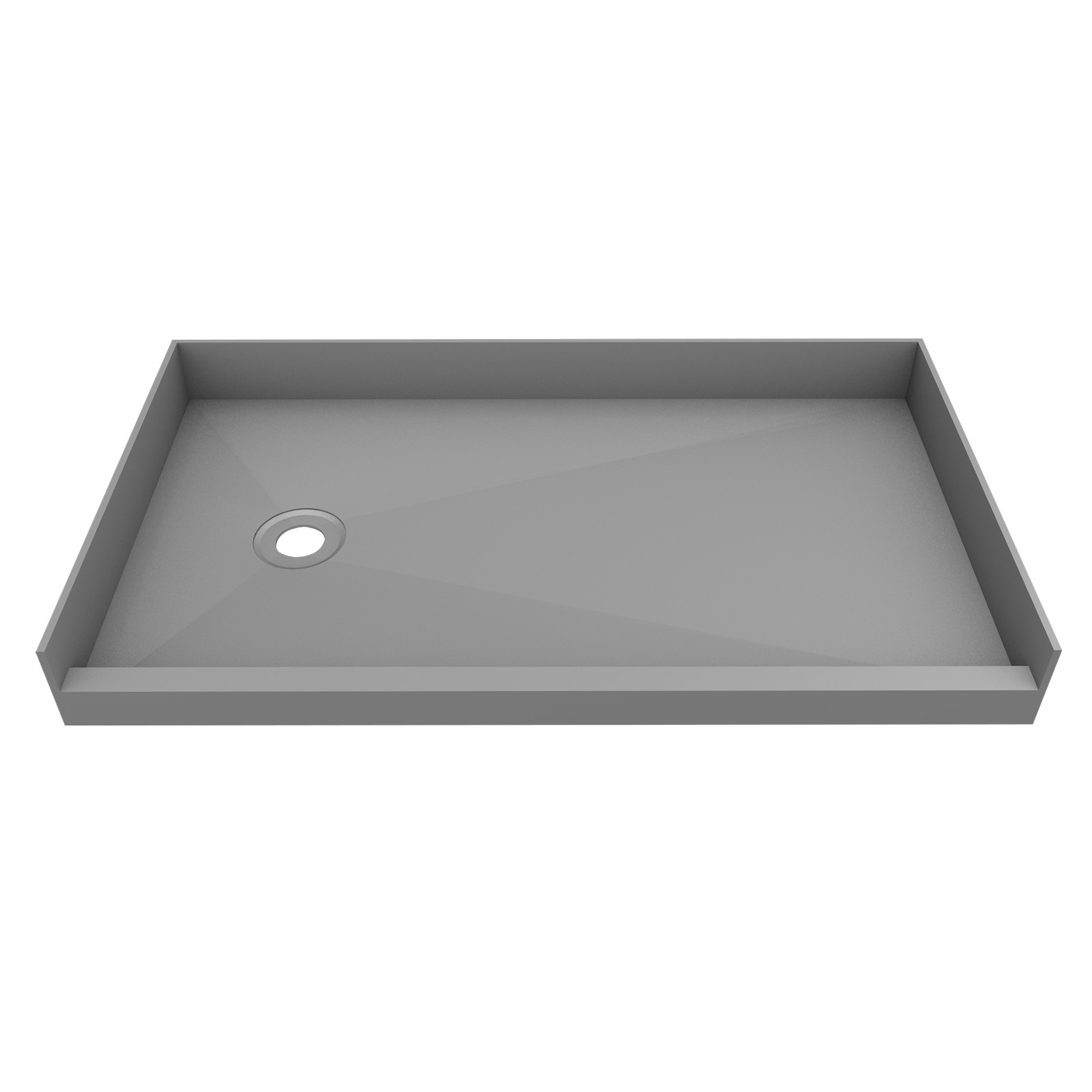 60 in X 34 in Single Curb Shower Pan with Left Drain