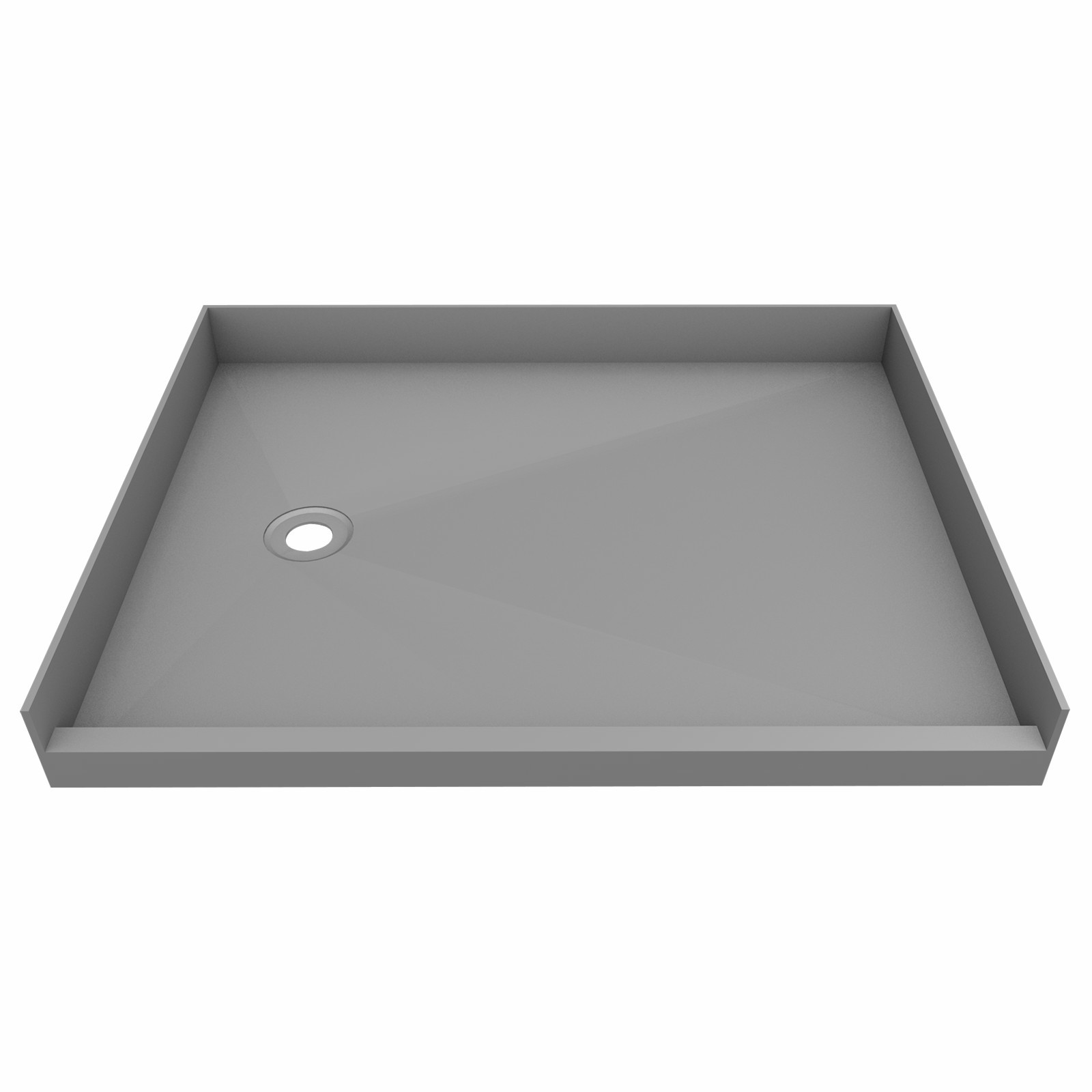 60 in X 48 in Single Curb Shower Pan with Left Drain